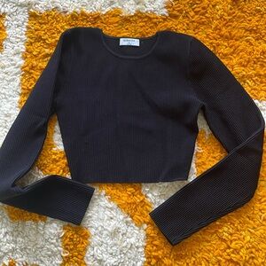 Like New Babaton Sculpt Knit Crew Crop Top